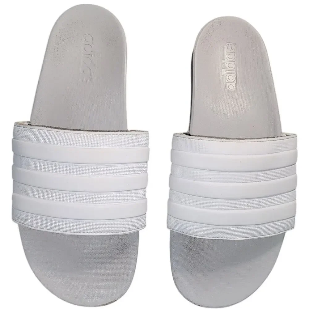 Adidas Men's Adilette White Slip On Slide Sandals Size 11